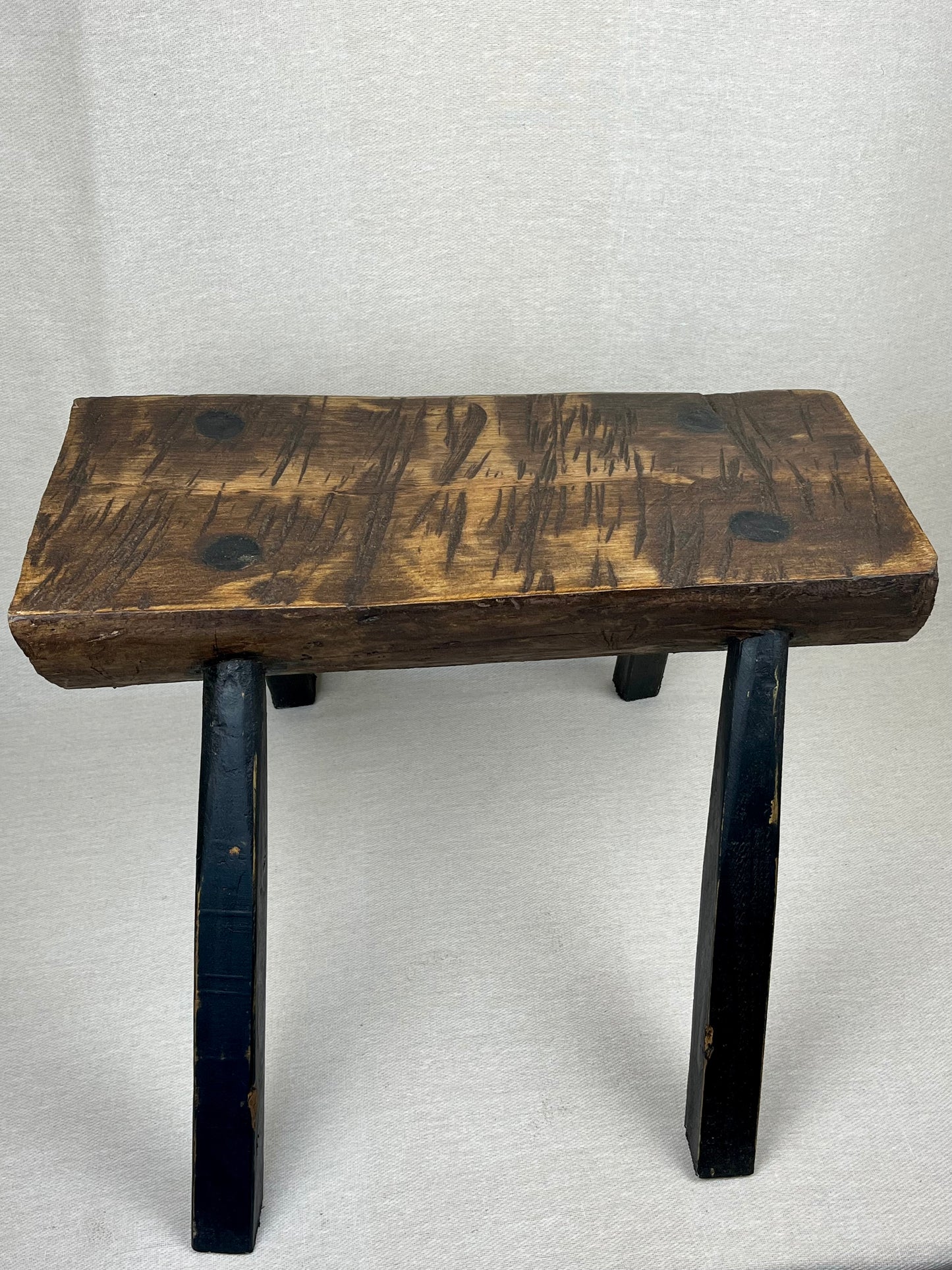 FRENCH BRUTALIST CHOPPING BLOCK STOOL