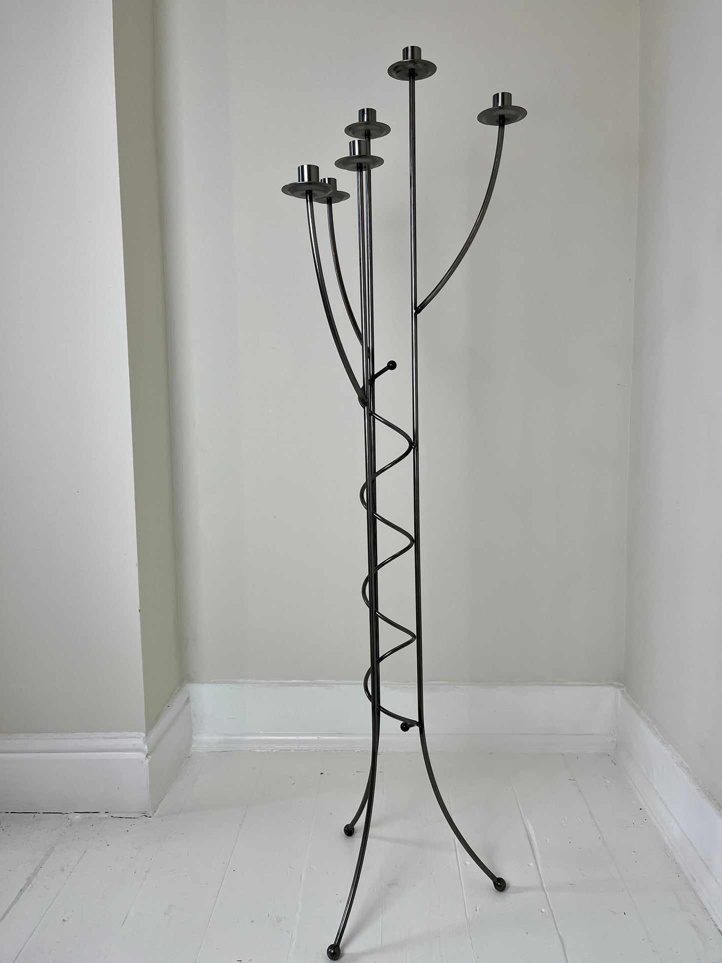 SPIRAL FLOOR STANDING CANDELABRA