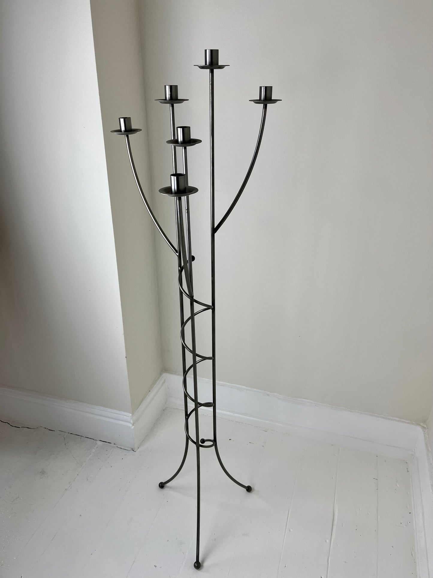 SPIRAL FLOOR STANDING CANDELABRA