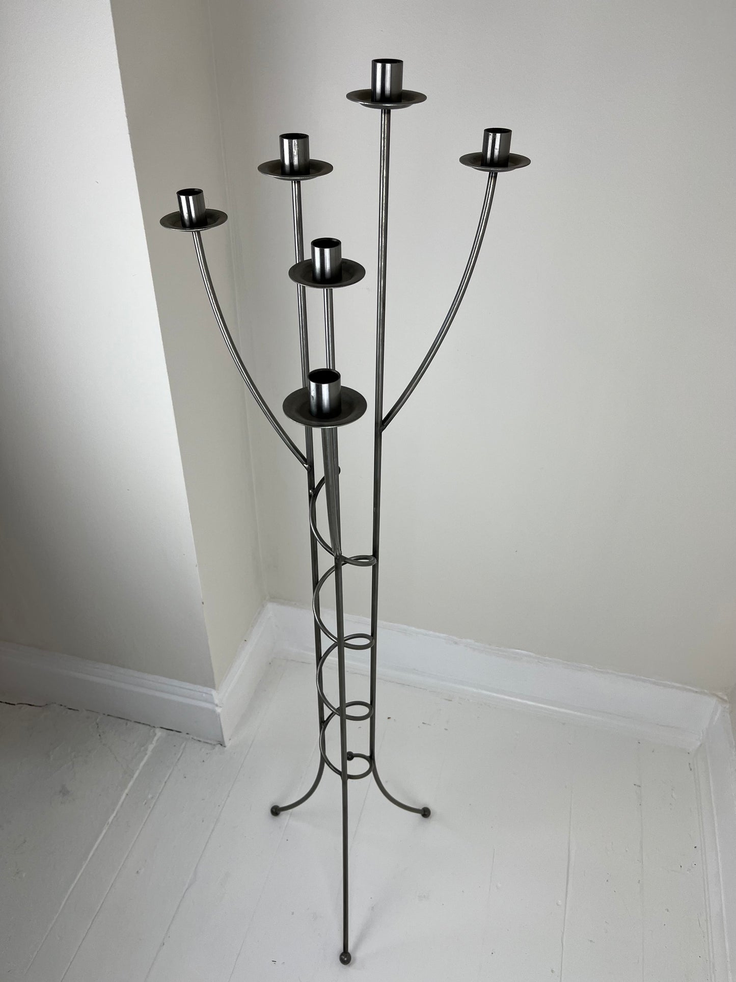 SPIRAL FLOOR STANDING CANDELABRA