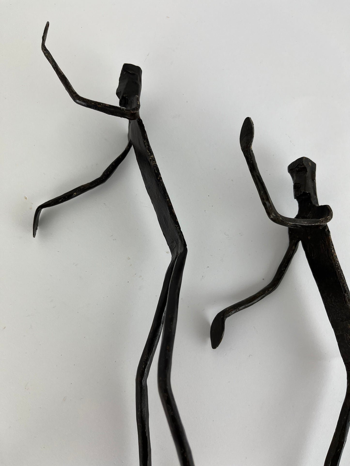 WROUGHT IRON DOGON FIGURAL BOOKENDS